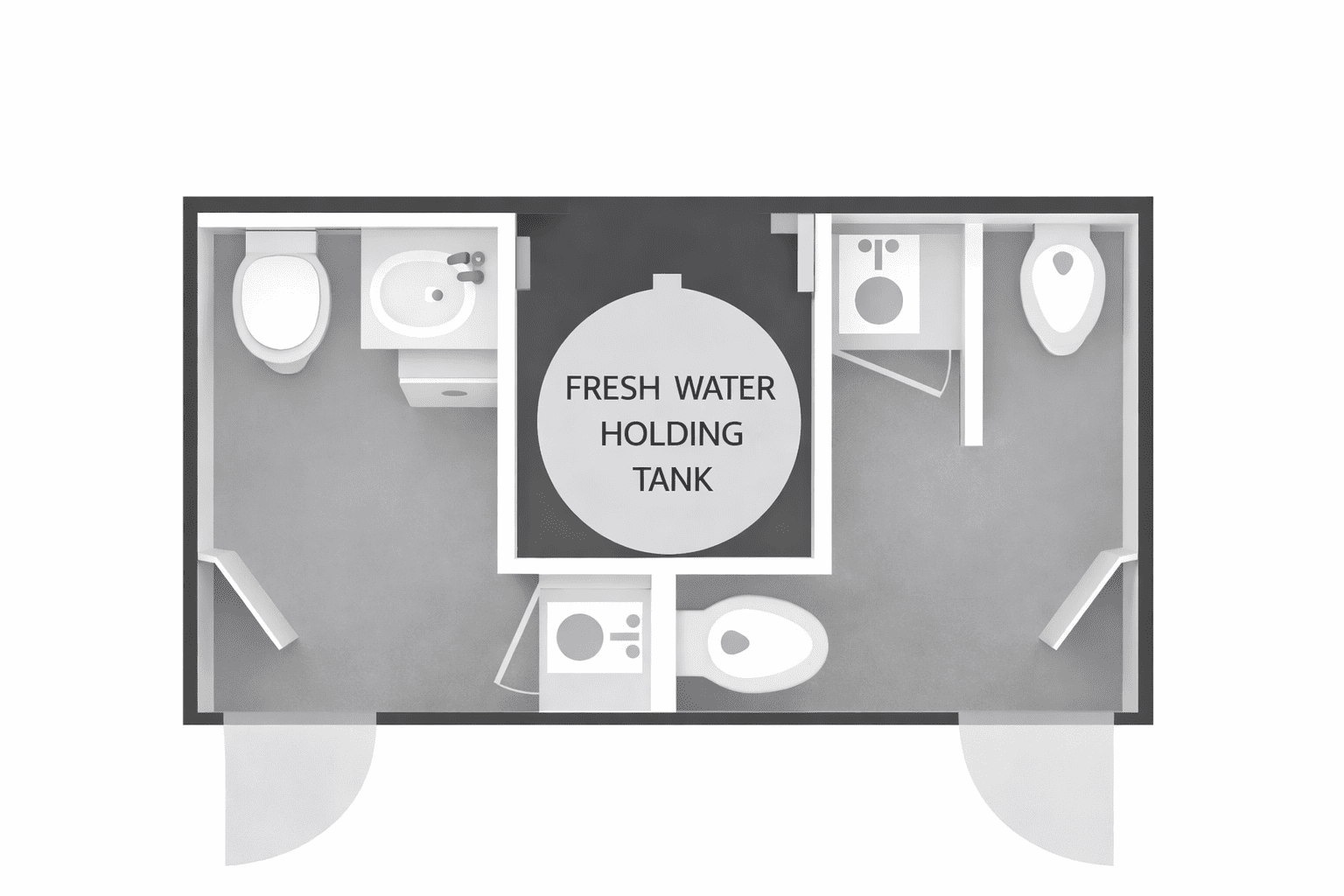 2 door floor plan restroom rental