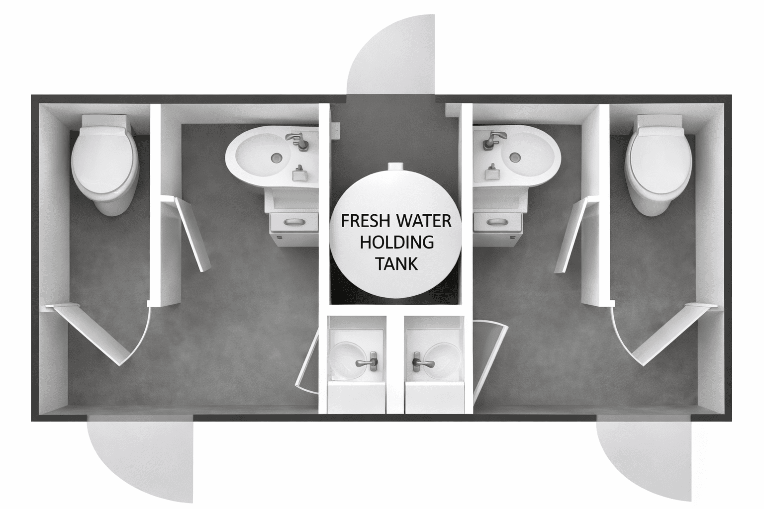 2 door floor plan restroom rental