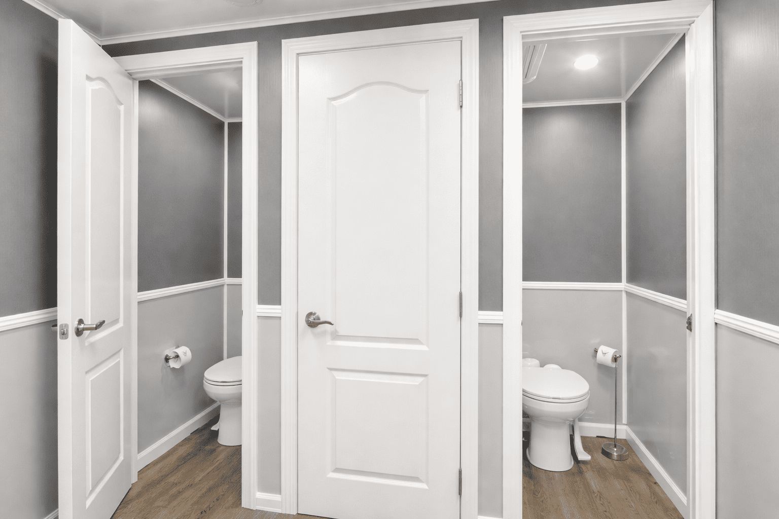 example of interior of restroom trailer rental