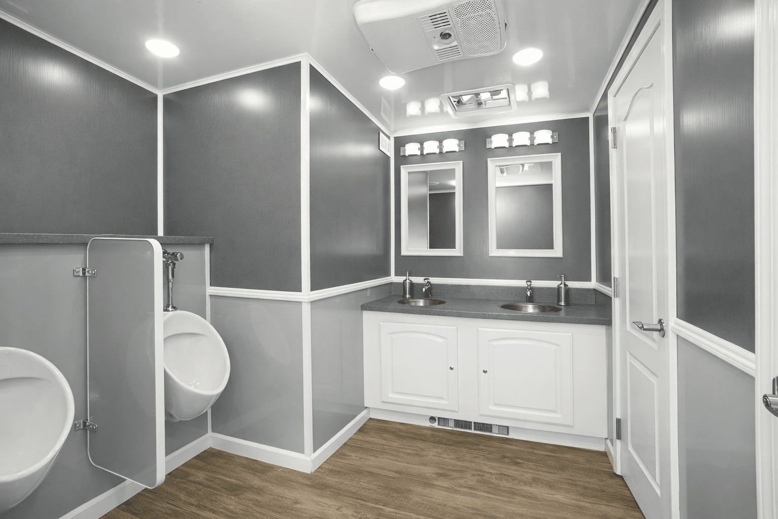 restroom trailer interior