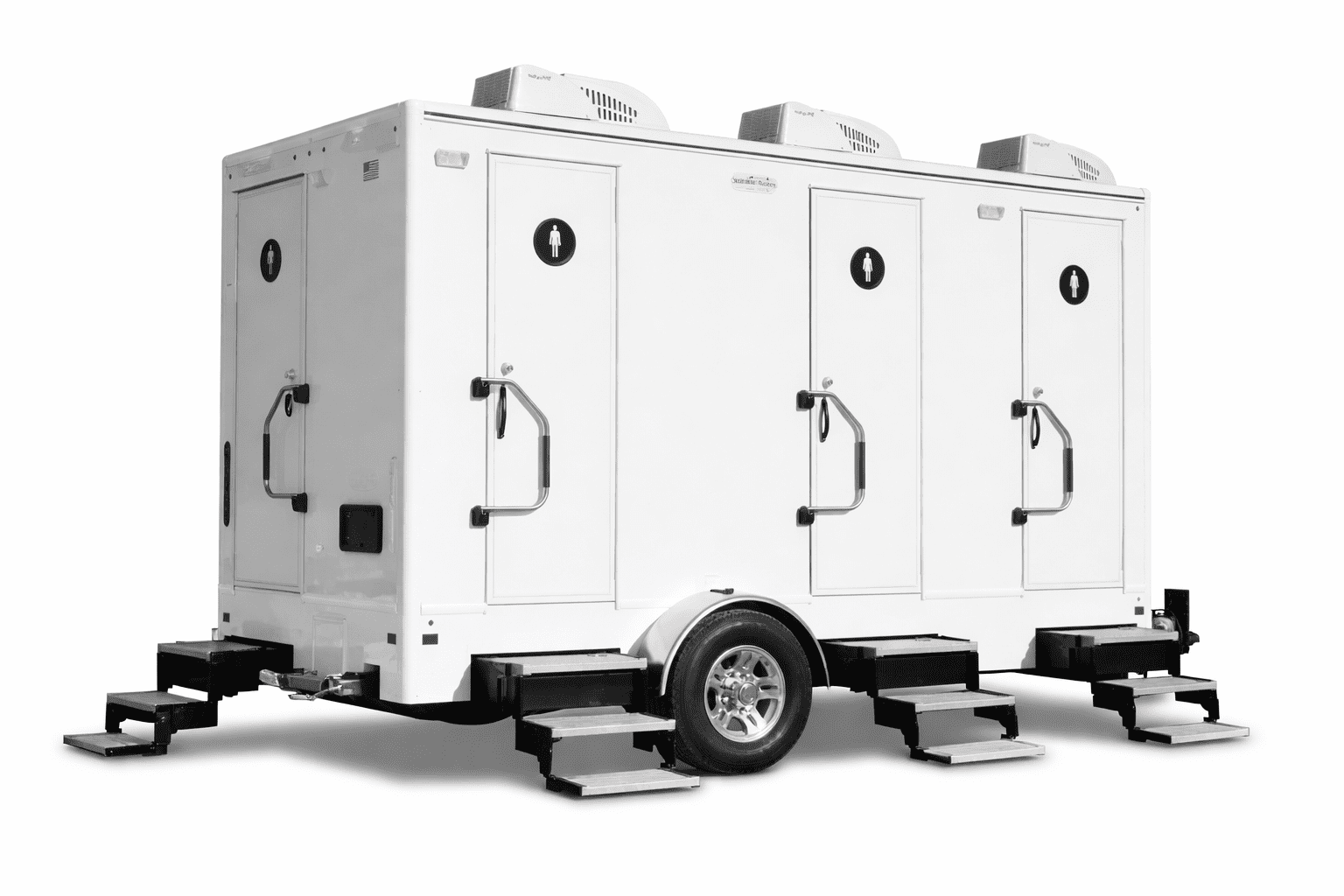 Exterior of 4 Door Restroom Trailer