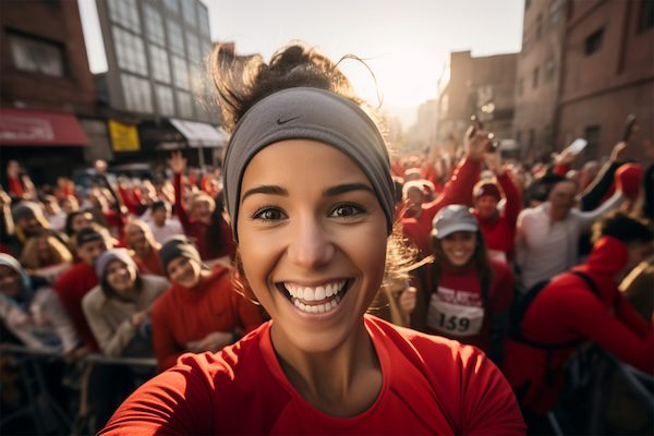 girl at race about to run