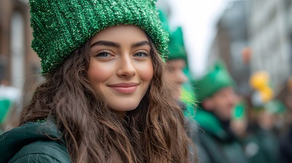 girl wearing green hat