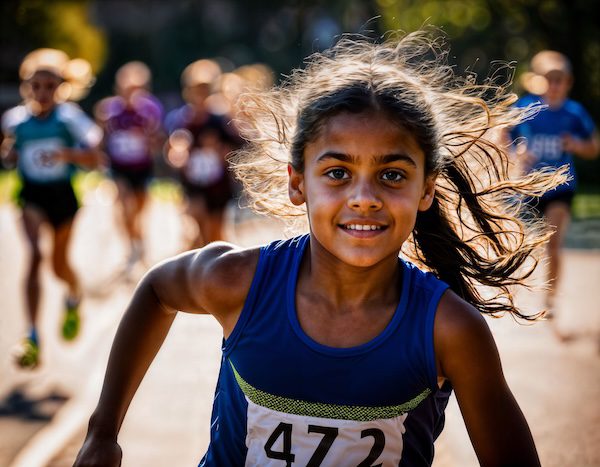 girl at a school race
