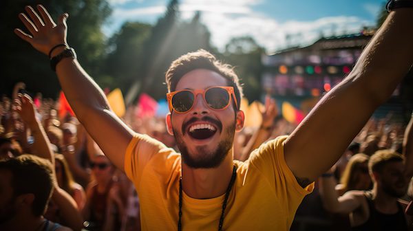 young man at a music festival